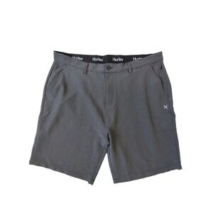 Hurley Gray Hybrid Shorts Mens 40 Stretch Performance Casual Flat Front